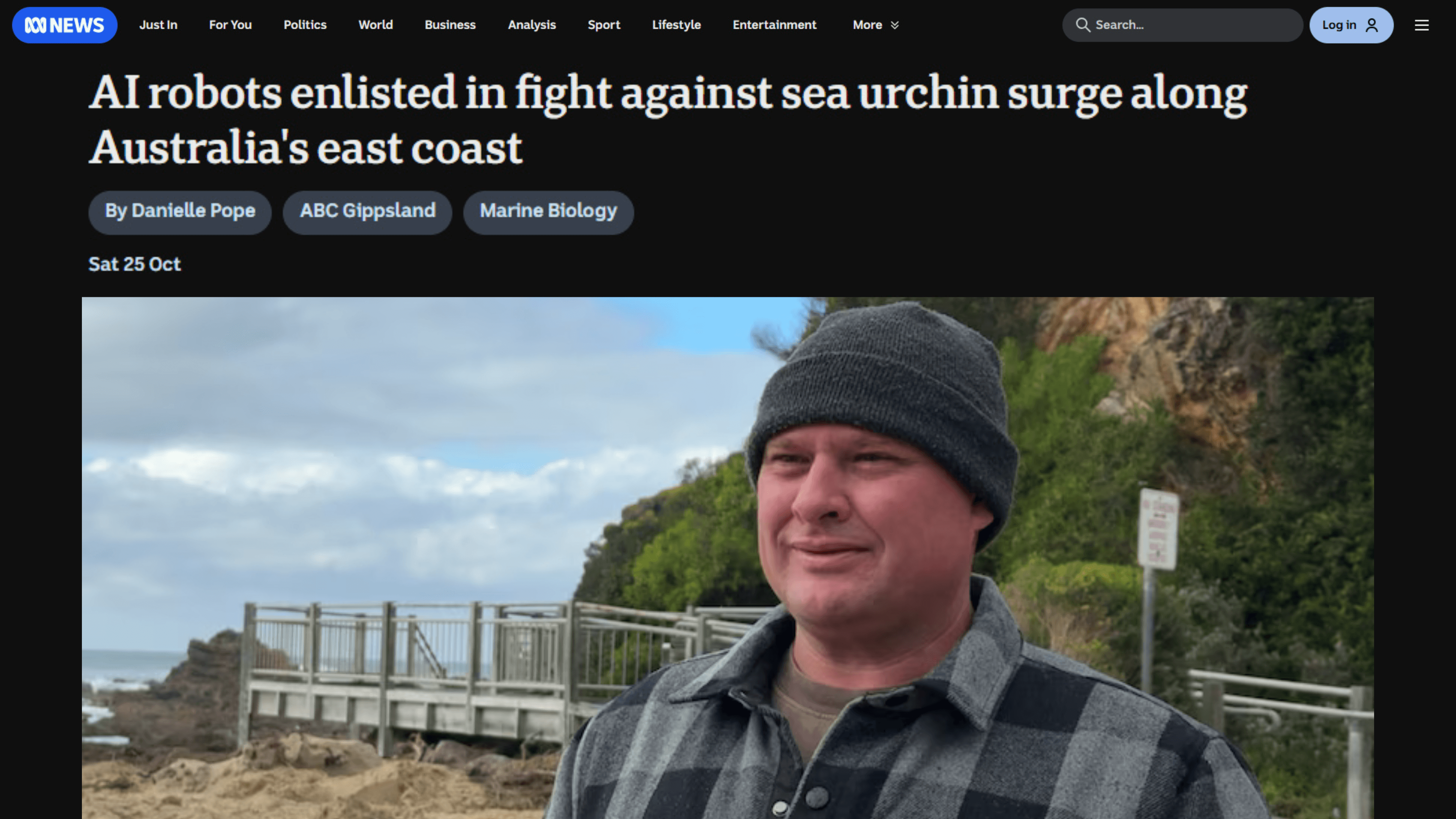 ABC News feature: AI robots enlisted in fight against sea urchin surge