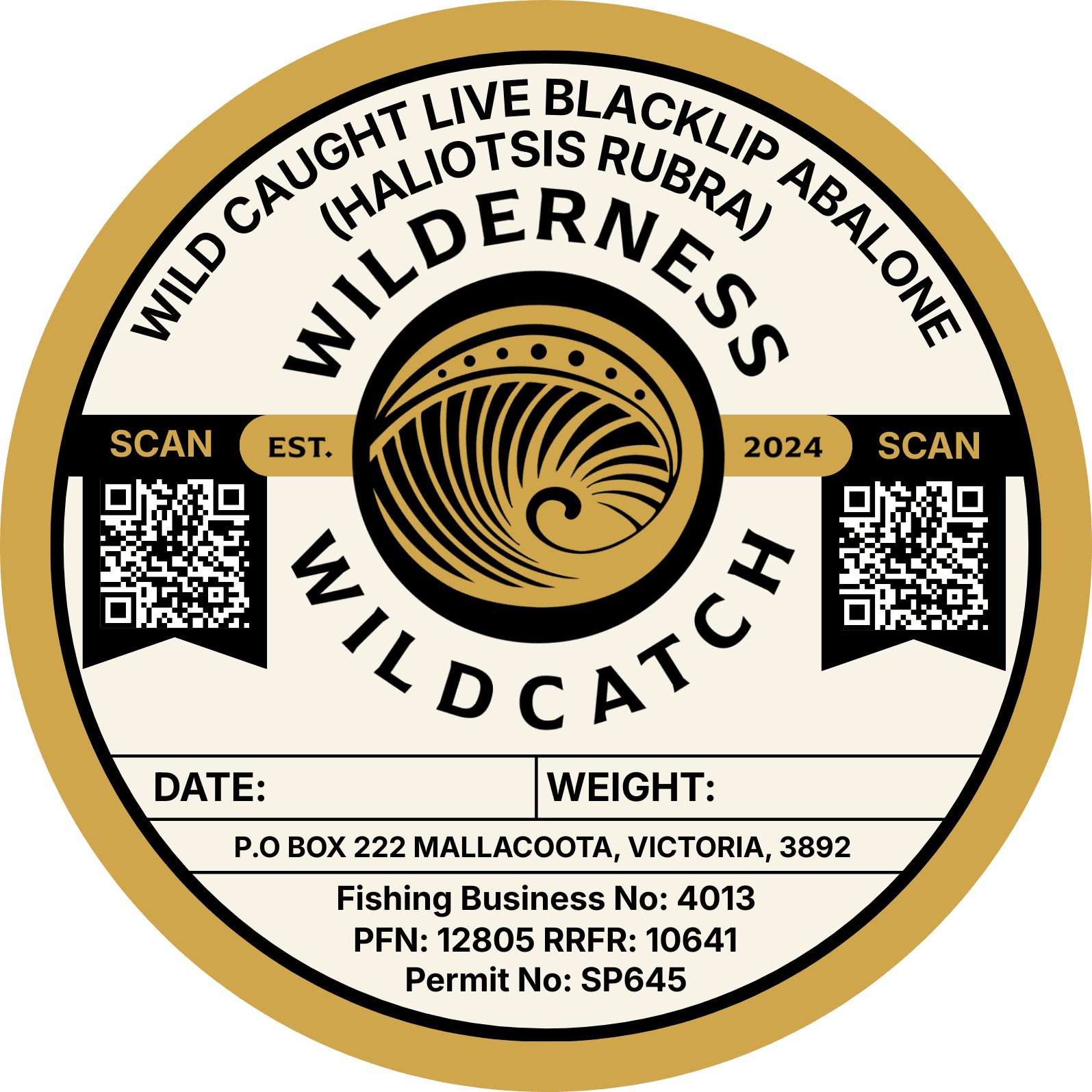 Wilderness Wildcatch QR traceability sticker